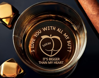 Funny Husband Personalized Engraving Whiskey Glass, Perfect Anniversary Gift, gift for boyfriend, valentines gift for him, Free Gift Box