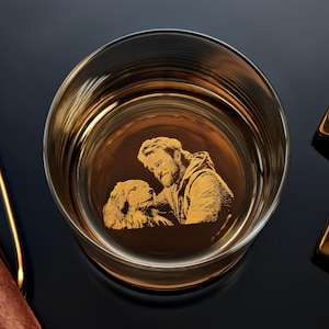 Engraved Whiskey Glass with Custom Photo & Handwriting - Perfect Personalized Christmas Gift for Dad and Husbands, Free Gift Box image 5