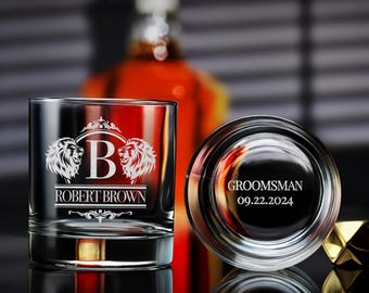 Personalized groomsmen gift idea, Custom engraved whiskey glasses,  ideal wedding gift for him, perfect gifts for groomsmen and best man