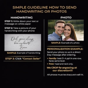 Engraved Whiskey Glass with Custom Photo & Handwriting - Perfect Personalized Christmas Gift for Dad and Husbands, Free Gift Box image 2