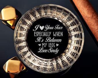 Custom Whiskey Crystal Rock Glass, I love your face, Funny Gift For Husband, gift for boyfriend, valentines gift for him, Gift Box