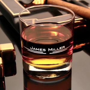 Custom Whiskey Glass with premium quality side and bottom engraving for any special occasion. Comes with free Gift Box. image 6