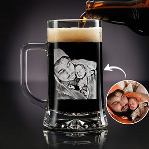 Engraved Whiskey Glass with Custom Photo & Handwriting - Perfect Personalized Christmas Gift for Dad and Husbands, Free Gift Box image 12