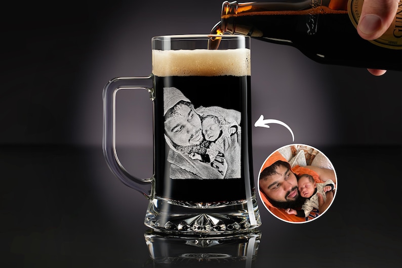 Engraved Whiskey Glass with Custom Photo & Handwriting - Perfect Personalized Christmas Gift for Dad and Husbands, Free Gift Box image 12