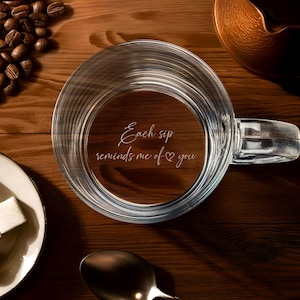 Custom Engraved Coffee Mug with Your Personal Handwriting Message, Christmas Gift for Coffee Lovers, for tea lovers, with Free Gift Box