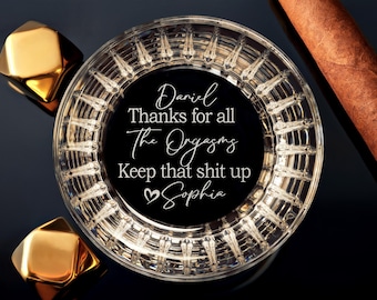 Personalized Whiskey Crystal Glass, Thanks For All The Orgasms, Custom Gift For Husband, gift for boyfriend, Birthday gift for him, Gift Box