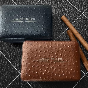 Custom Travel Cigar Humidor Set Gift - Personalized Engraving Gift for Him, Gift for Dad