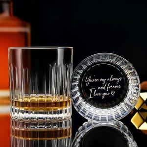 Custom Handwriting Crystal Whiskey Glass - Engrave Your  Gift Message for Him, Husband or Boyfriend , Free Gift Box