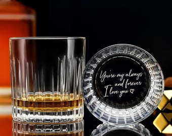 Custom Handwriting Crystal Whiskey Glass - Engrave Your  Gift Message for Him, Husband or Boyfriend , Christmas Gift, Free Gift Box