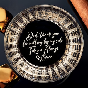 Personalized Secret Message Crystal Whiskey Glass - Custom Handwritten Engraving, 11 oz. Made in USA