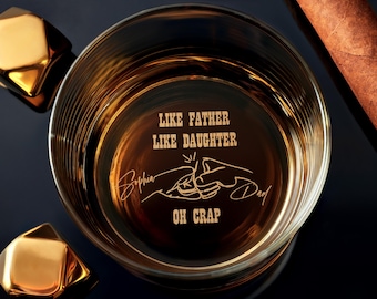Custom Engraved Whiskey Glass – Personalized Rock Glass for Dad | Father's Day Gift from Daughter | Unique Keepsake | Free Gift Box