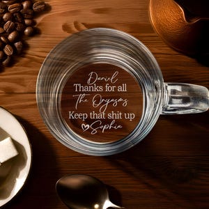 Personalized Coffee Mug with premium quality side and bottom engraving, Funny Message For Him, Christmas Gift for Coffee Loving, Gift Box