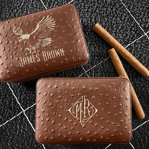 Personalized Travel Cigar Humidor Set Gift