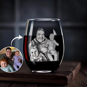 Engraved Whiskey Glass with Custom Photo & Handwriting - Perfect Personalized Christmas Gift for Dad and Husbands, Free Gift Box image 9