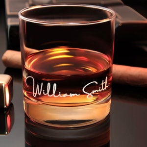 Custom Whiskey Glass with premium quality side and bottom engraving for any special occasion. Comes with free Gift Box. image 2