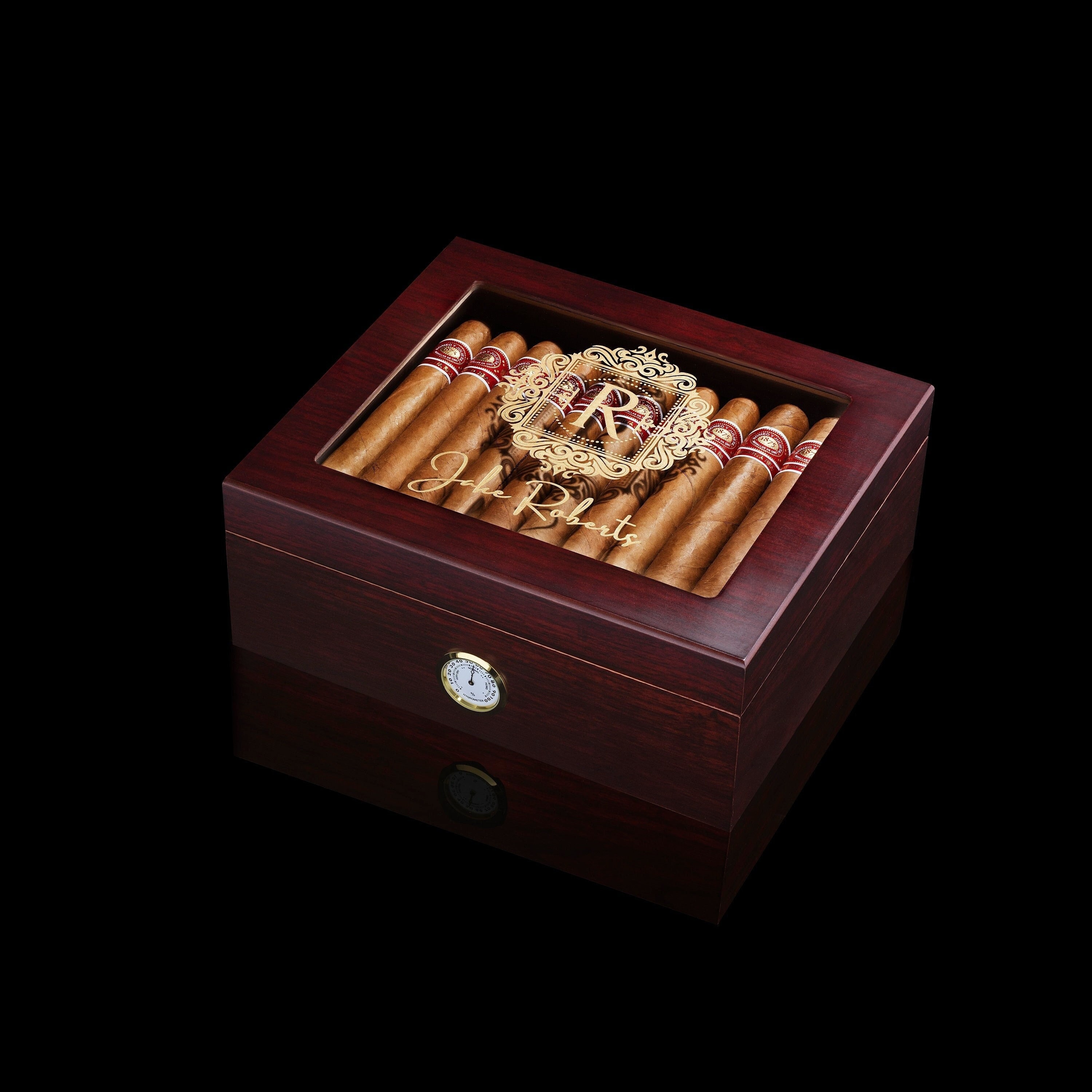 Custom Top Glass Cigar Humidor Gift