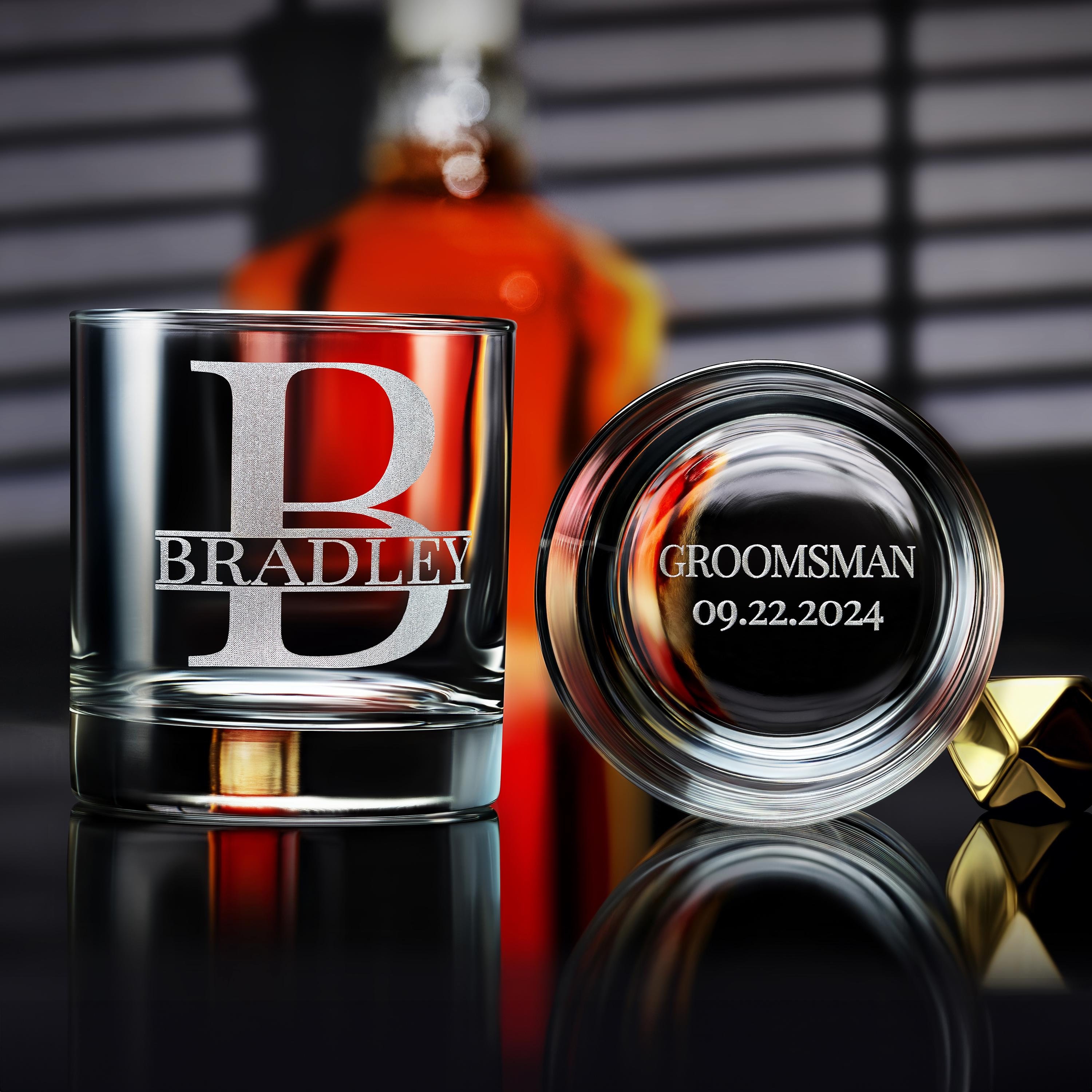 Personalized Groomsmen Gift Idea: Engraved Old Fashion Whiskey Glasses, Best Man Gift, Groomsmen Proposal Gifts