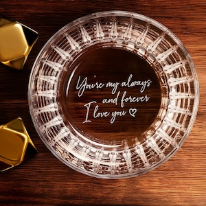 Crystal Whiskey Glass with premium custom engraving for any special occasion. Comes with free Gift Box.