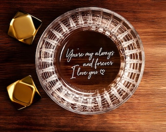 Crystal Whiskey Glass with premium custom engraving for any special occasion. Christmas Gift, Comes with free Gift Box.