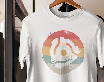 Chemise adaptateur 45 tours - tee-shirt disque vinyle - cadeau platine vinyle rétro - cadeau DJ - chemise mélomane