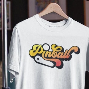 Koszulka z nadrukiem Vintage Arcade Game Retro Pinball Player Koszulka Old School Pinball Koszulka Prezent dla Niego i Dla Niej Miłośnik Gier Arcade