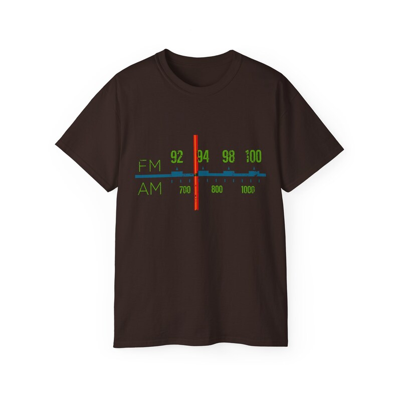 Detailed Vintage Radio Dial Graphic Tee, Celebrate Classic AM FM Radio Era, Timeless Audio Gear Shirt