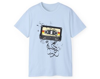 Maglietta Uomo Unibly Con Stampa Cassetta Musicale Retrò Anni '80 '90 – 100% Cotone, Taglie S-XXXL - 3
