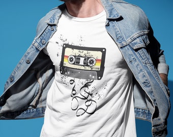 Retro Cassette Tape T Shirt for Vintage Music Lovers - Nostalgia Music Shirt Old School Tape 80s and 90s Tunes Gift Tee