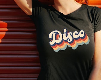 70-tals disco-tema T-shirt Vintage retro-stil Perfekt present till discomusikälskare Groovy unisex dansfest-T-shirt
