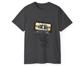 Maglietta con mixtape anni '80 e '90, maglietta a matita