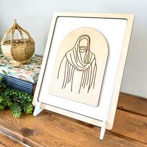 Jesus Christ Decor, Laser Engraved Christ Sign, Wood Christ engraving, Wood and Acrylic Jesus engraving, engraved decor