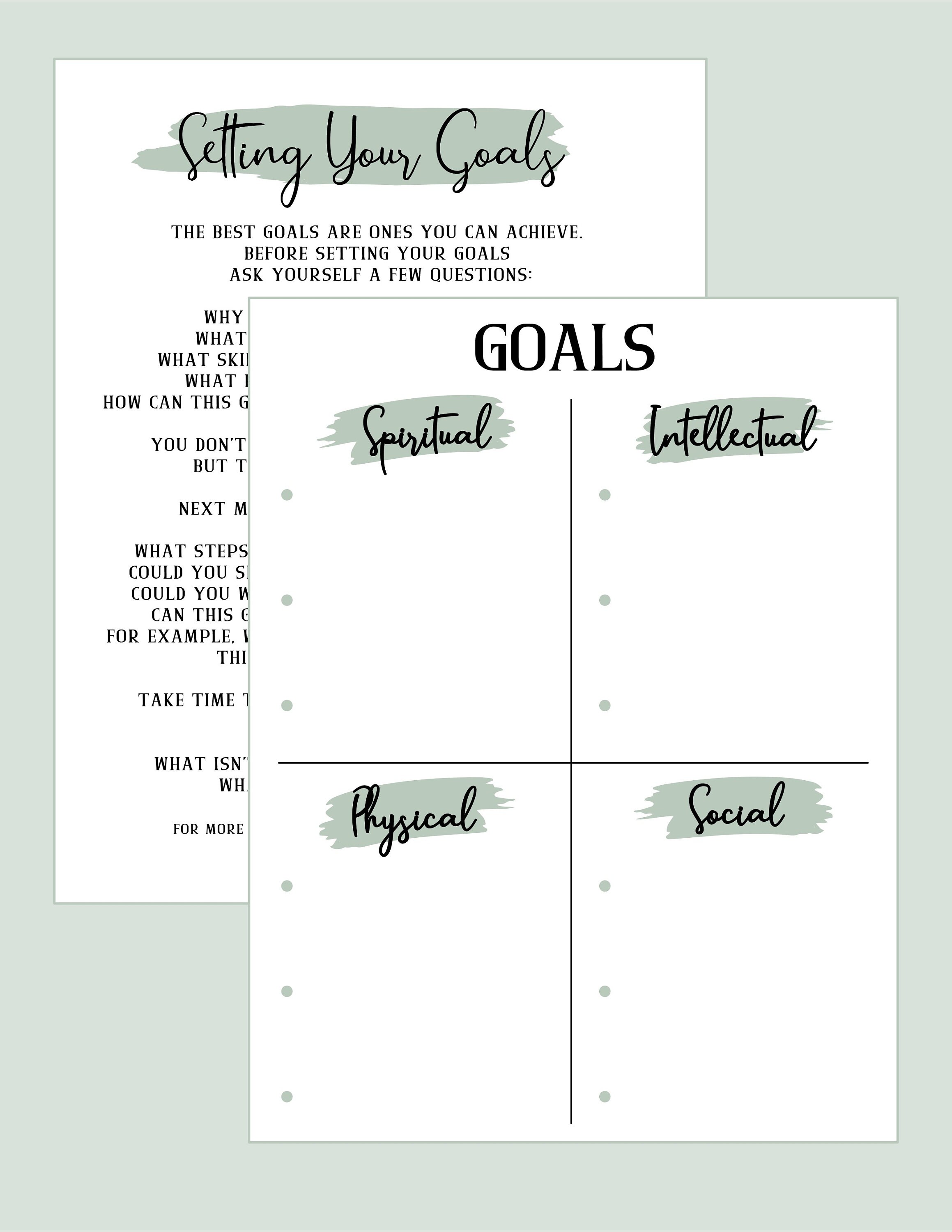 Youth Four Goals Printable Sheet LDS Youth Goals Printable Goal Sheet