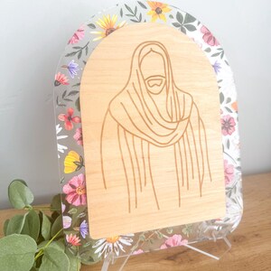 Gardener-Jesus Christ Decor, Laser Engraved Christ Sign, Wood Christ engraving, Wood and Acrylic Jesus engraving, engraved decor