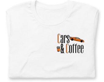 Cars and Coffee C8 Corvette T-shirt - Amplify Orange