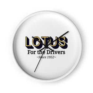 Lotus Wall Clock – Silent Wood Frame Clock, Automotive Wall Art, Car Enthusiast Decor, Motorsport Gift