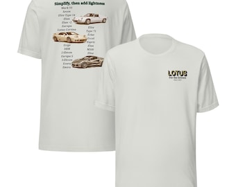 Lotus Heritage T-Shirt, Classic Sports Car Graphic Tee, British Racing Apparel