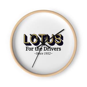 Lotus Wall Clock – Silent Wood Frame Clock, Automotive Wall Art, Car Enthusiast Decor, Motorsport Gift