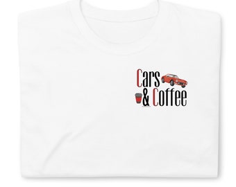 Classic Ferrari Cars & Coffee T-Shirt – Vintage Supercar Graphic Tee for Car Enthusiasts, Coffee Lovers, Car Meet Fans, Automotive Apparel