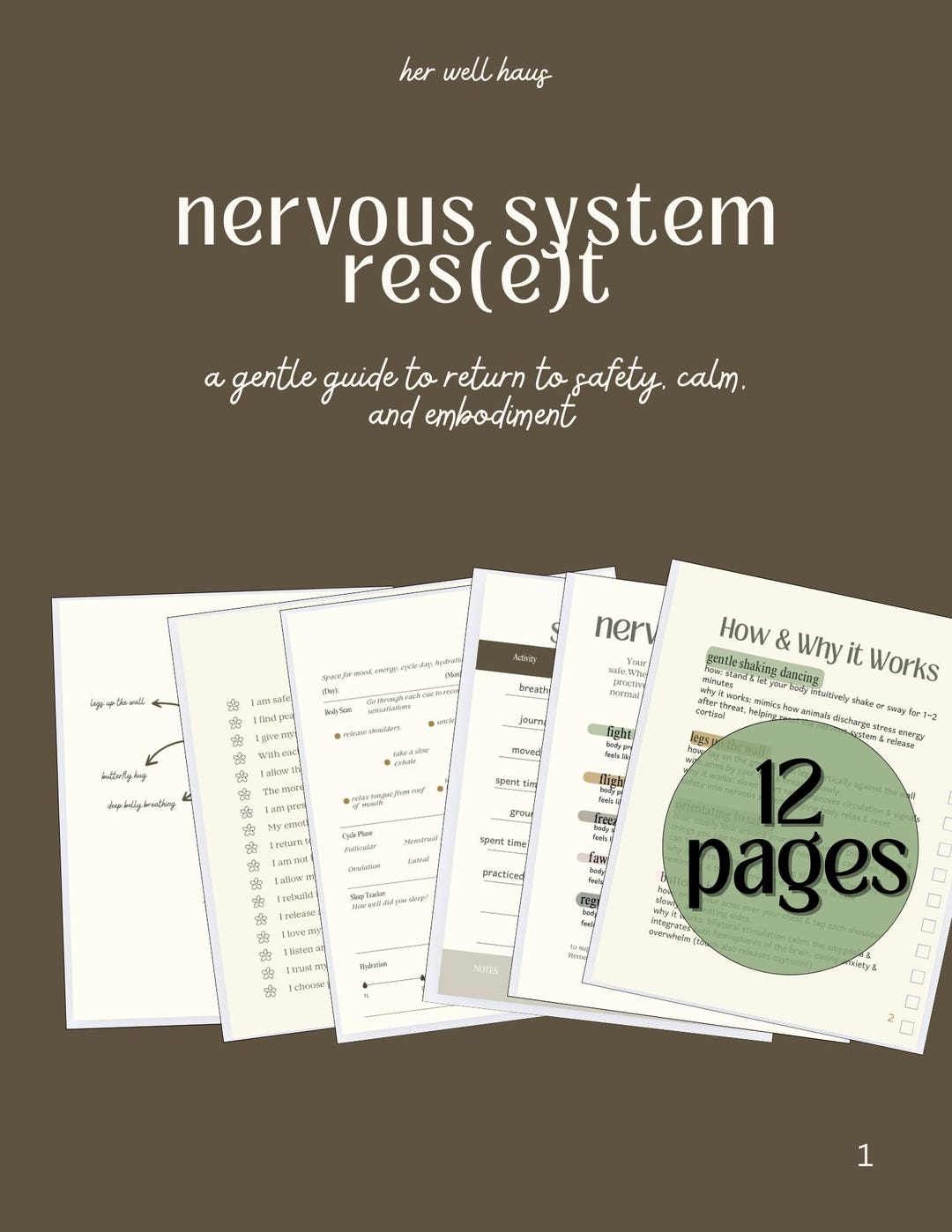 Nervous System Reset Workbook | Somatic Healing Workbook | Trauma ...