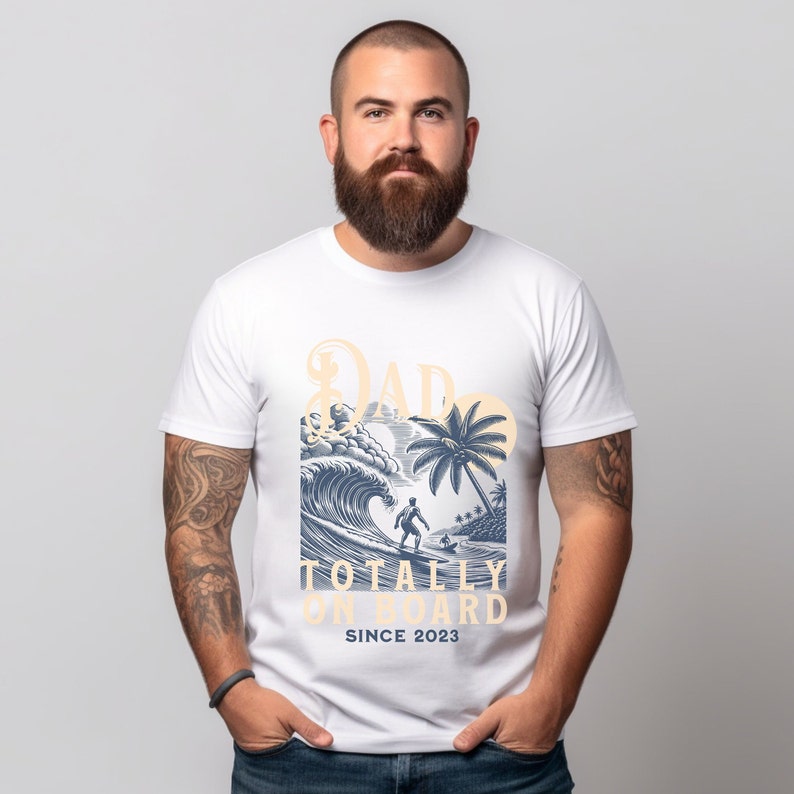 Chemise de plage personnalisée pour papa surfeur rétro, papa depuis, papa surfeur, tee-shirt de surf pour pères personnalisé, cadeau pour mari, cadeau pour père, chemise de vacances image 3