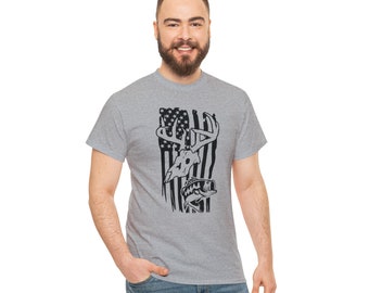 Hirsch Skull Bass FLAg Heavy Cotton Tee