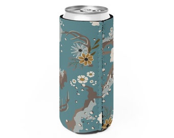Midwest Camo Frauen Hirschgeweih Blume Slim Can Cooler - Dark Teal