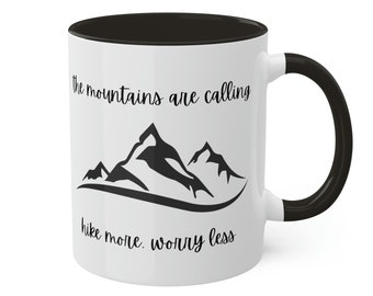 The Mountains Are Calling Travel Mug, Coffee Mugs, Ceramic Mug, Unique Coffee Mugs, Custom Mugs, Travel Gifts, Coffee Lover, Cute Mugs, 11oz