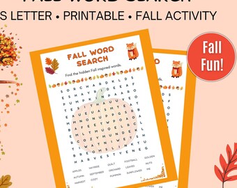 Fall Word Search Printable, Fall Games, Kids Games, Fall Games Printable, Kids Fall Activity, Autumn Activities, Fall Activity, Autumn Games
