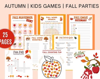 Fall Games Bundle Printable, Fall Games, Autumn Games, Fall Activities, Fall Games Printable, Kids Fall Activity, Fall Activity Bundle
