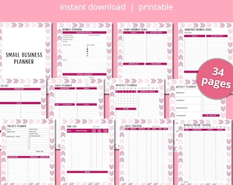 Small Business Planner Printable, Printable Business Planner, Printable Planner, Business Organizer, Business Templates, Business Plan