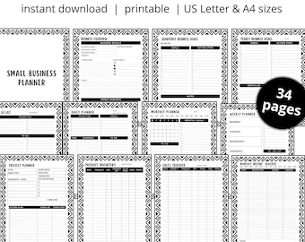 Printable Business Planner, Small Business Planner, Business Organizer, Business Plan, Business Templates, Printable Planner, Tracker