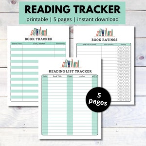 Reading Tracker Printable, Reading List Tracker, Reading List, Reading Planner, Book Tracker, Book List, Book Read Tracker, Reading Log Book