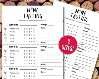 Wine Tasting Cards, Wine Party, Wine Themed Party, Girls Night, Wine Tasting Score Card, Wine Tasting Party, Wine Tasting Notes, Wine Lover