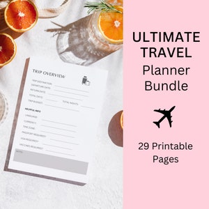 Travel Planner Printable Bundle Travel Planner Template Trip Planner Travel Guide Vacation Travel Itinerary Travel Printable Packing List